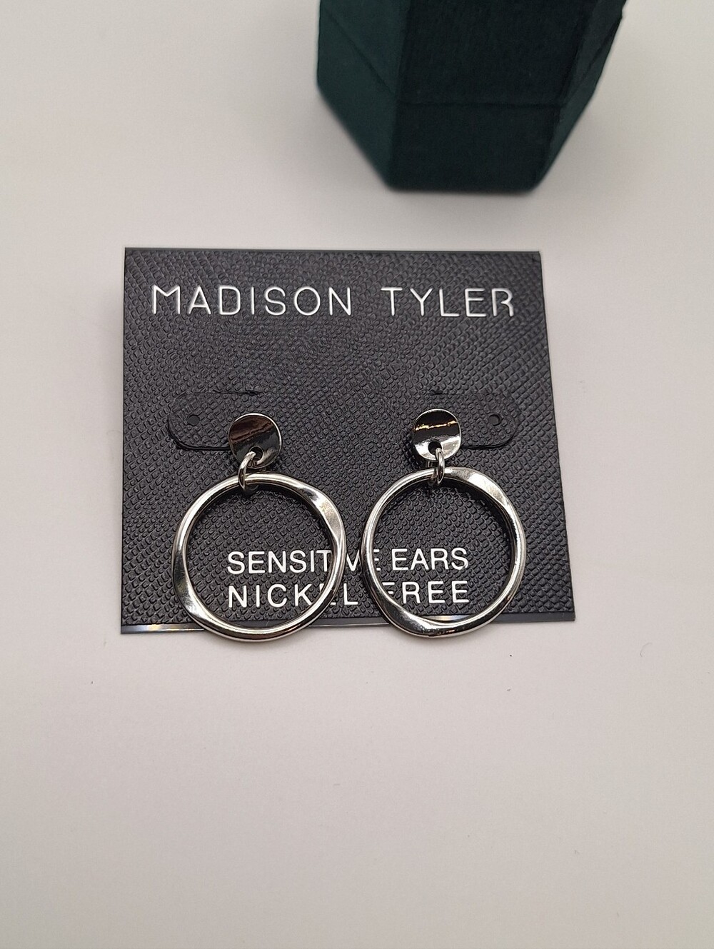NWT Madison Tyler Silver Tone Woven Hoop Earrings Nickel Free